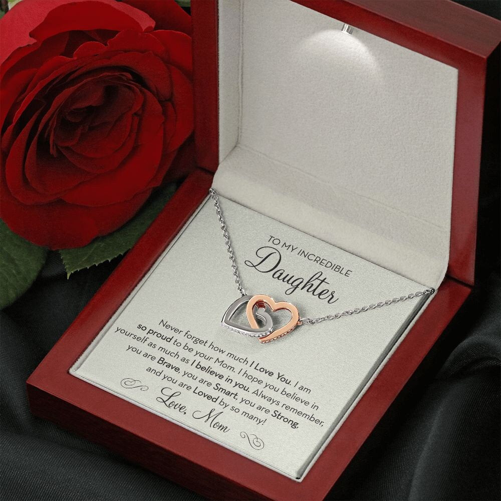 Mother's Day Gift from Daughter Polished Stainless Steel & Rose Gold Finish / Luxury Box