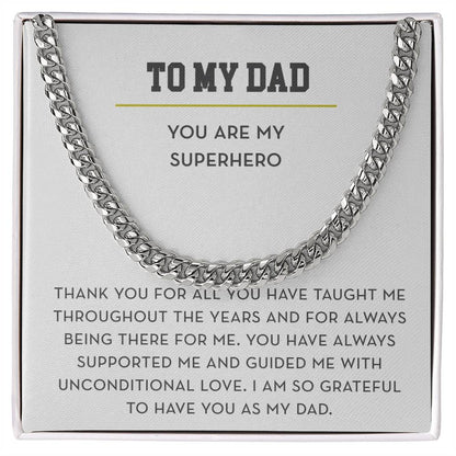 To My Dad Gift, Father's Day Gift for Dad, You Are My Superhero, Necklace for Dad