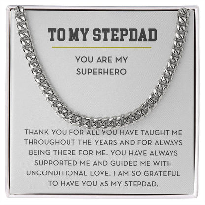 To My Stepdad Gift, Father's Day Gift for Stepdad, You Are My Superhero, Necklace for Stepdad