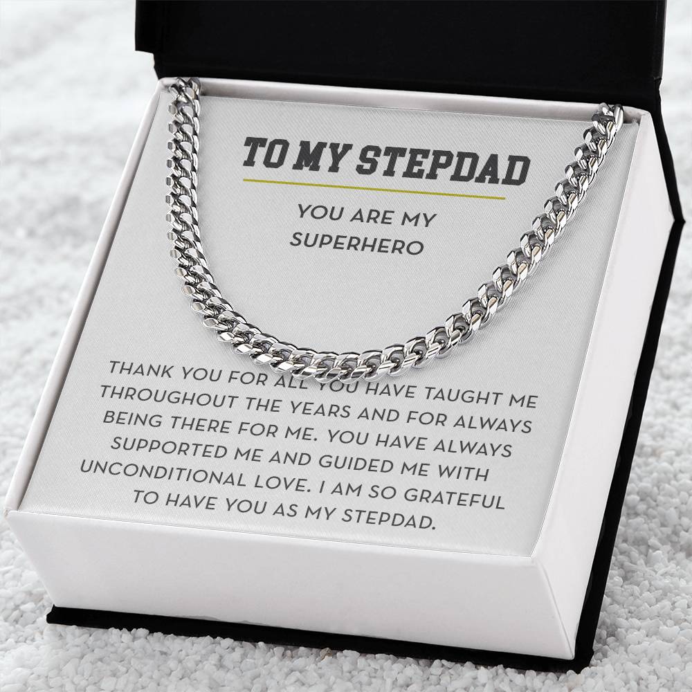 To My Stepdad Gift, Father's Day Gift for Stepdad, You Are My Superhero, Necklace for Stepdad