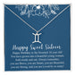 Sweet Sixteen Gift for Girl, Custom Zodiac Necklace for Her, Gift for Sweet 16 Birthday