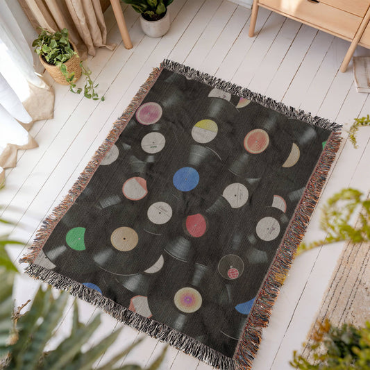 Record Vinyl Woven Throw, Record Blanket, Gift for Music Lover, Musician Gift