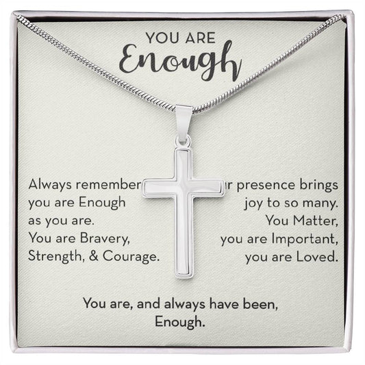 You are Enough Gift, Cross Necklace, You Matter Gift, Encouragement Gift