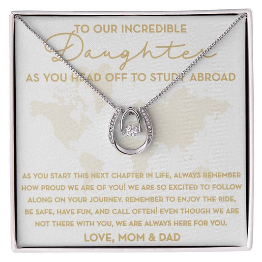 Study Abroad Gift, Daughter Study Abroad Necklace, New Adventure Gift