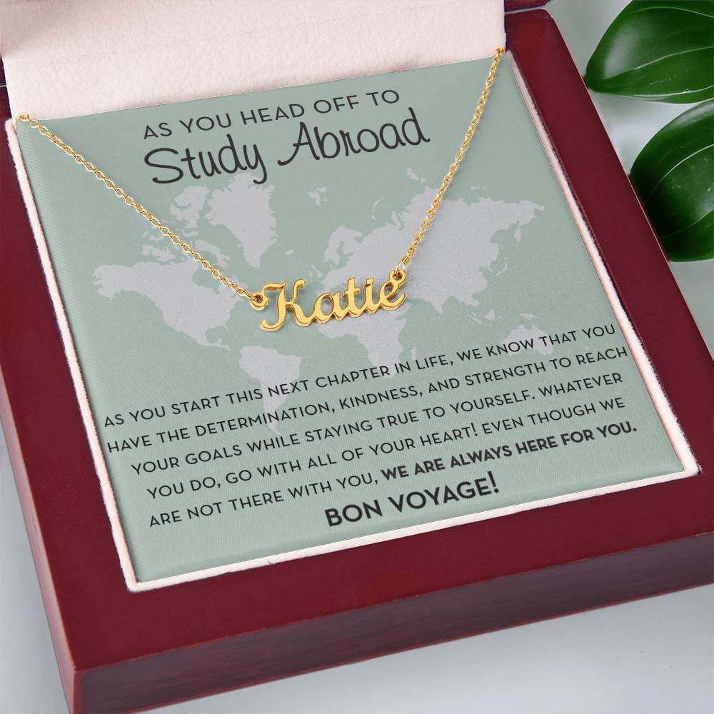 Personalized Study Abroad Gift for Her, Gift for Study Abroad Student, Study Abroad Keepsake