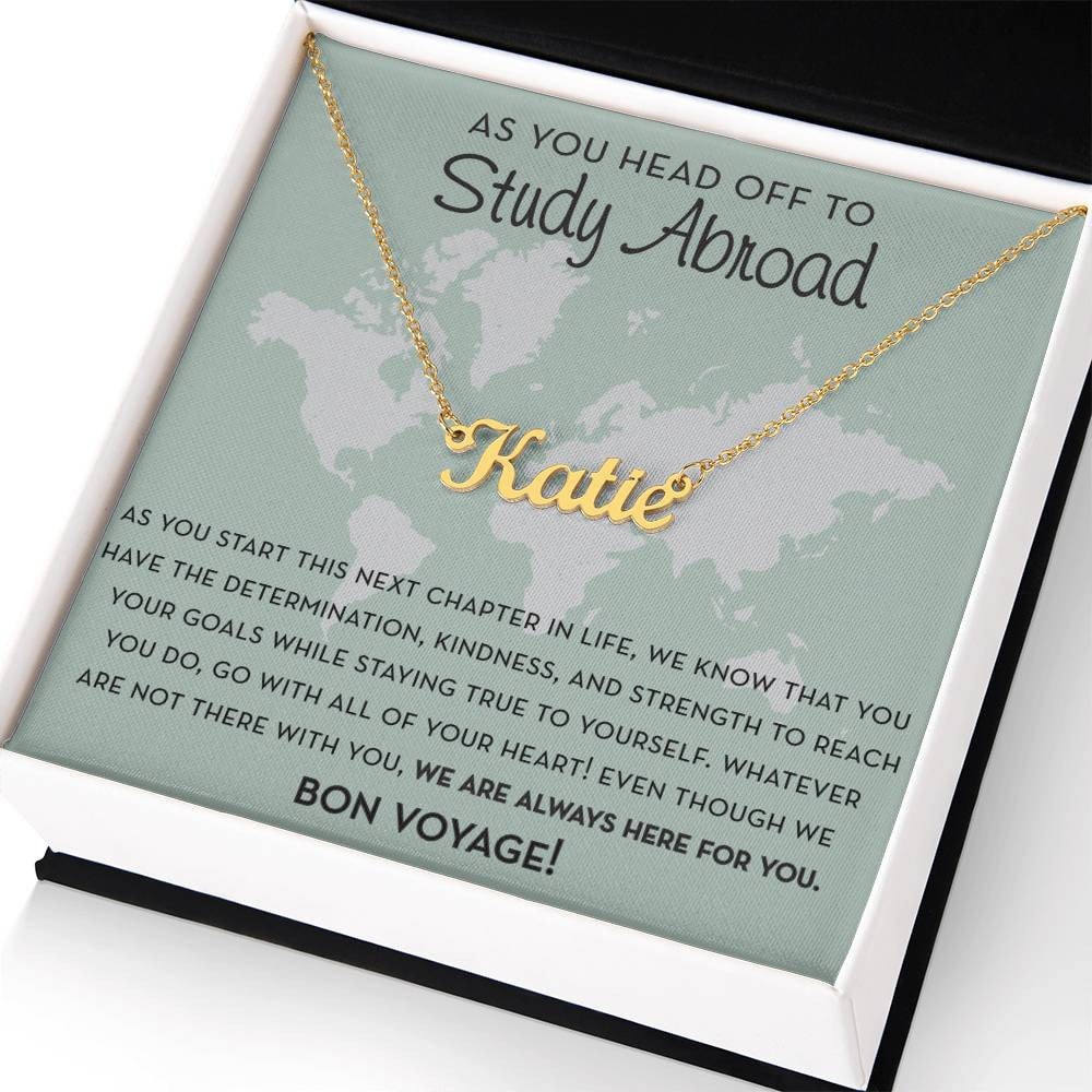 Personalized Study Abroad Gift for Her, Gift for Study Abroad Student, Study Abroad Keepsake