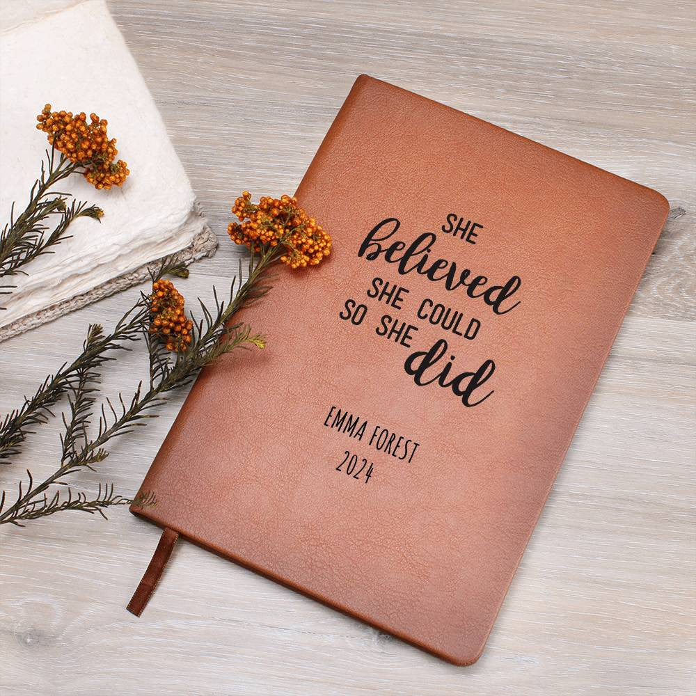 Personalized Graduation Journal, She Believed She Could, Graduation Gift for Her