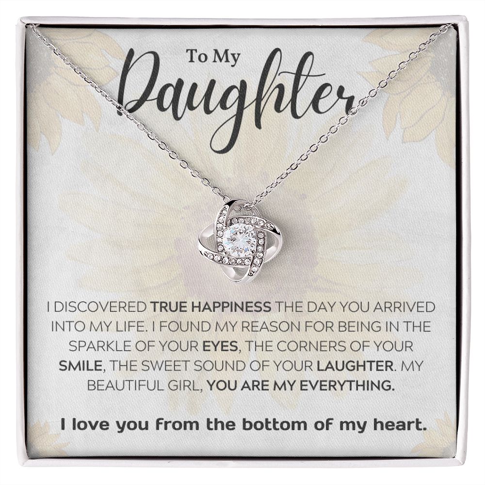 Daughter Knot Necklace, I Love You from the Bottom of my Heart