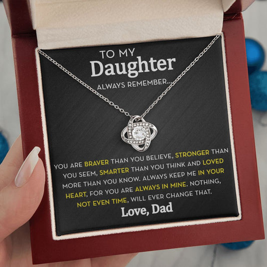 Daughter Knot Necklace from Dad, Always Remember