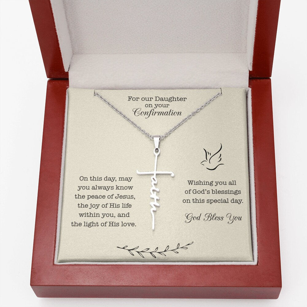 Gift for Daughter's Confirmation, Daughter Confirmation Cross Necklace