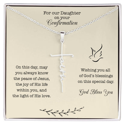 Gift for Daughter's Confirmation, Daughter Confirmation Cross Necklace