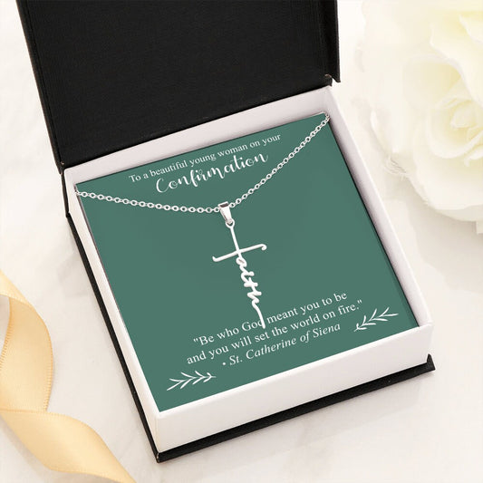 Religious Faith Cross Necklace, Confirmation Gift For Her