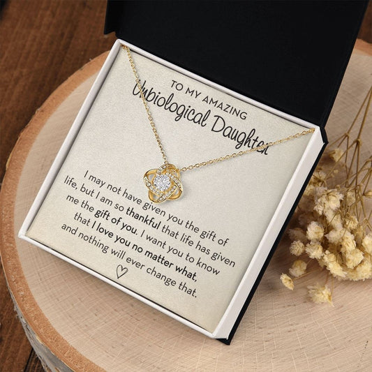 Unbiological Daughter Necklace, Gift for Step-Daughter, Gift for Bonus Daughter