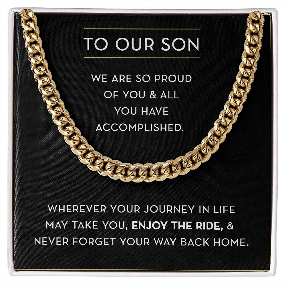 To Our Son Chain Necklace, Gift for Son from Parents, Graduation Gift for Son from Parents