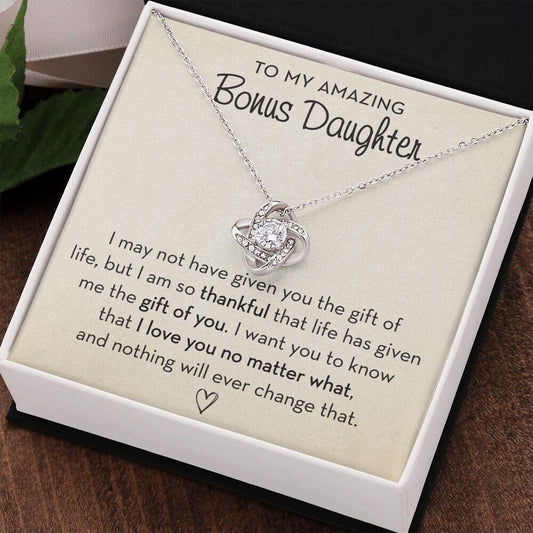 Bonus Daughter Necklace, Birthday Gift for Bonus Daughter