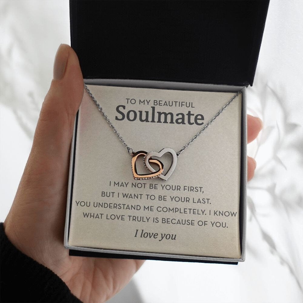 Soulmate Heart Necklace for Her, Gift for Soulmate