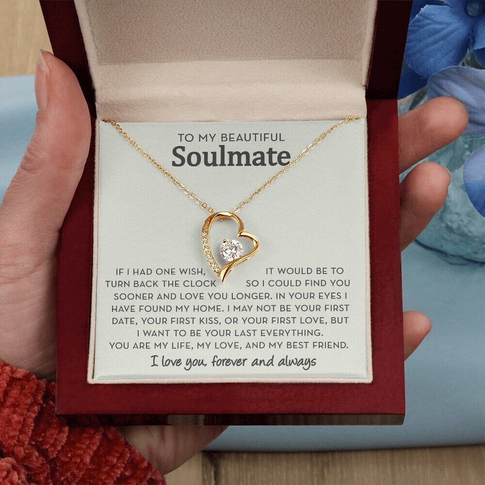 Soulmate Heart Necklace Gift, If I Had One Wish