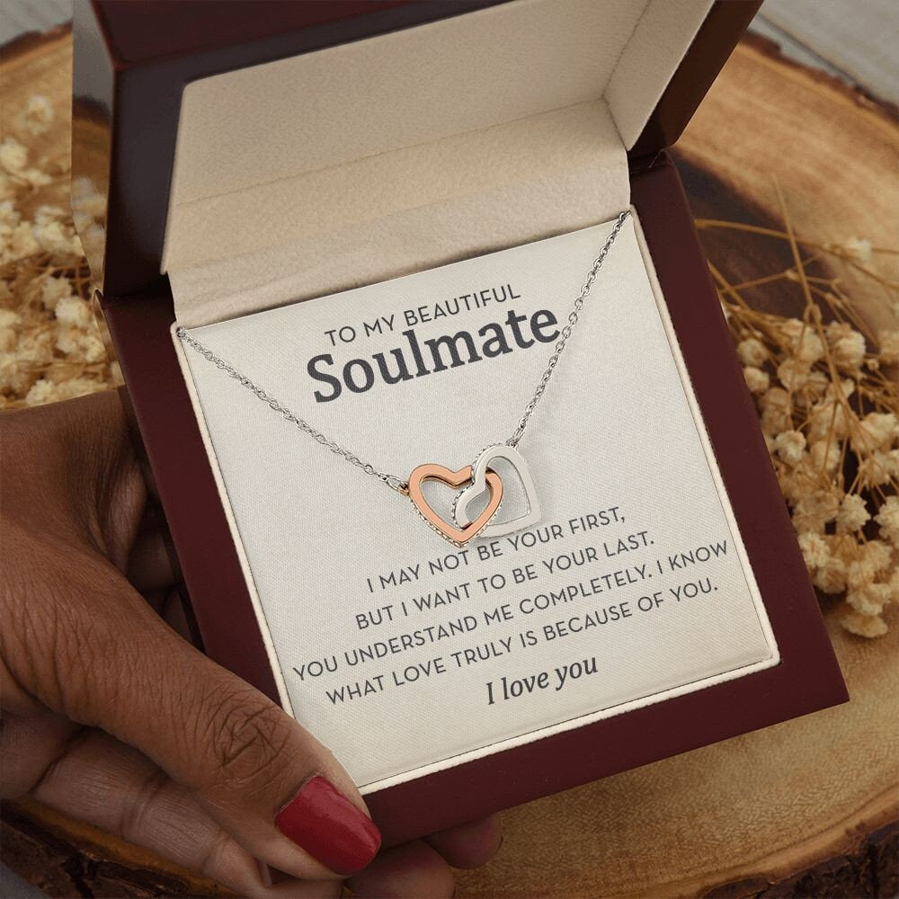 Soulmate Heart Necklace for Her, Gift for Soulmate