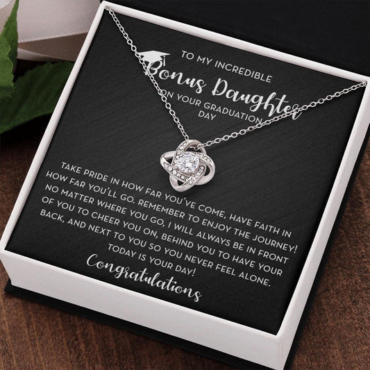 Bonus Daughter Graduation Gift, Graduation Knot Necklace