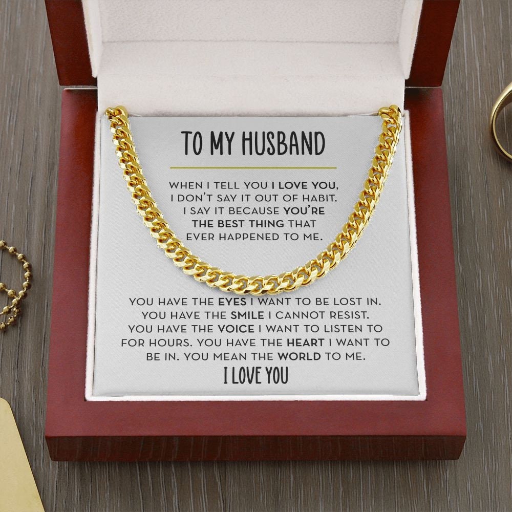 To My Husband Chain Necklace, Romantic Gift for Husband