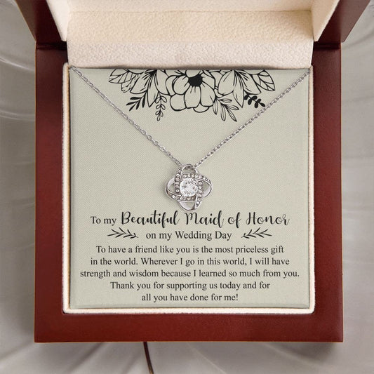 Maid of Honor Friend Necklace, Wedding Day Gift from Bride, Best Friend Maid of Honor, Bridal Party Gifts, MOH Necklace from Bride, MOH Gift