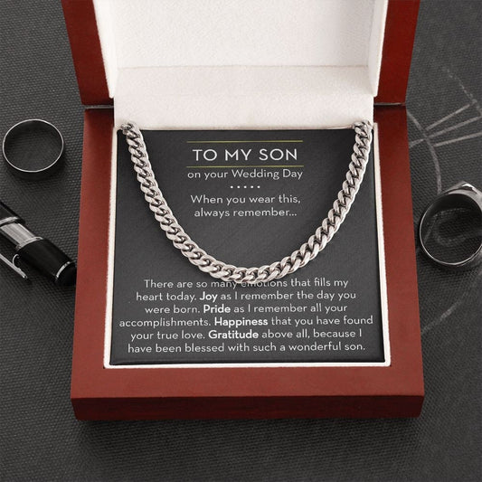 Wedding Gift for Son from Parent, Groom Gift from Mom or Dad, Son Wedding Day Gift