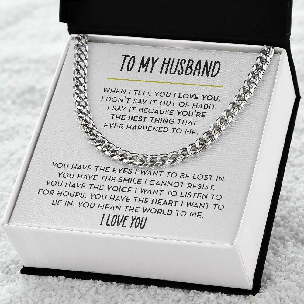 To My Husband Chain Necklace, Romantic Gift for Husband