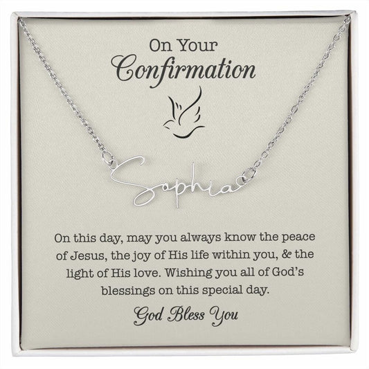 Confirmation Gift for Girl, Custom Name Necklace, Confirmation Necklace, Gift for Her Confirmation
