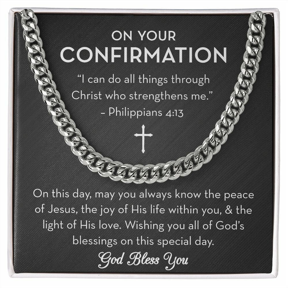 Confirmation Gift for Boy, Philippians Verse, Gift for Son / Grandson Confirmation