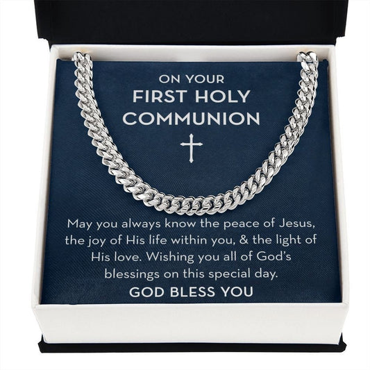 First Communion Gift for Him, Gift for First Holy Communion Boy, First Communion Jewelry